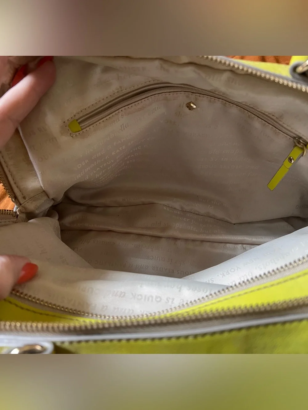 Vintage Kate Spade Grant Park Shelby Leather Satchel in Lemonsouf (Chartreuse)